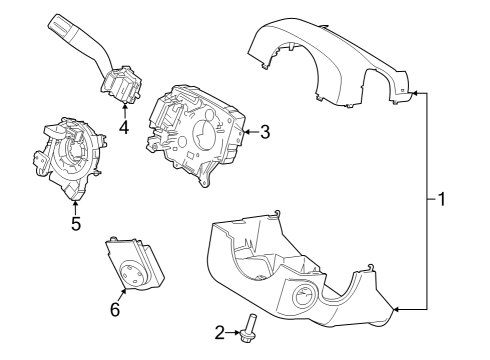 2023 Ford F-150 Lightning Shroud, Switches & Levers Diagram