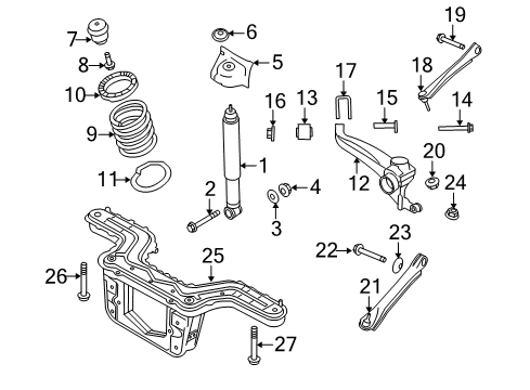 2009 Ford Escape Rear Suspension Components, Stabilizer Bar Diagram 5 - Thumbnail