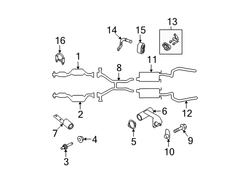 2005 Lincoln Town Car Catalytic Converter Assembly Diagram for 5W1Z-5E212-DA