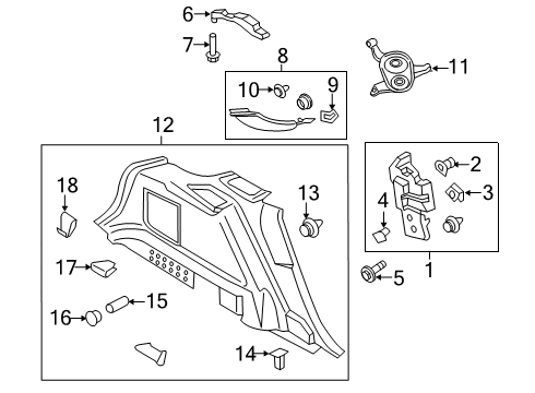 2021 Lincoln Nautilus Interior Trim - Quarter Panels Diagram 1 - Thumbnail