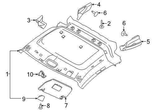 2023 Ford Transit Connect Interior Trim - Roof Diagram 3 - Thumbnail