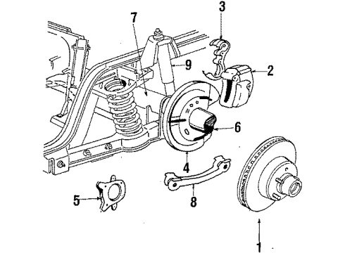 1986 Lincoln Continental Spring Diagram for 3U2Z-5580-DA