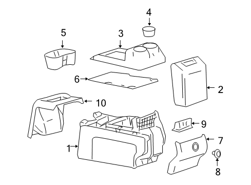 2005 Ford F-150 Console Diagram