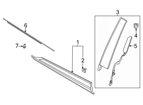 2023 Ford Escape MOULDING - DOOR OUTSIDE Diagram for PJ6Z-7820878-ABPTM