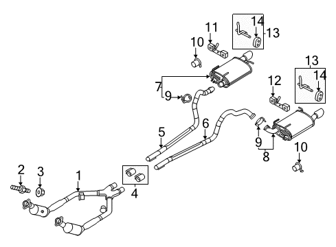 2014 Ford Mustang Exhaust Components Diagram