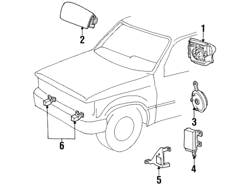 2000 Mercury Mountaineer Air Bag Components Diagram