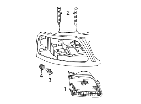 1998 Ford F-150 Headlamps, Electrical Diagram