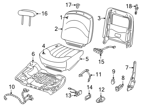 2011 Ford Crown Victoria Seat Cushion Cover Assembly Diagram for 6W7Z-5462901-BB