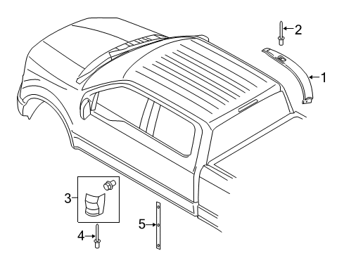 2018 Ford F-150 Exterior Trim - Cab Diagram