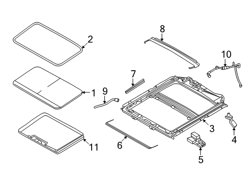 2007 Mercury Milan Sunroof, Body Diagram