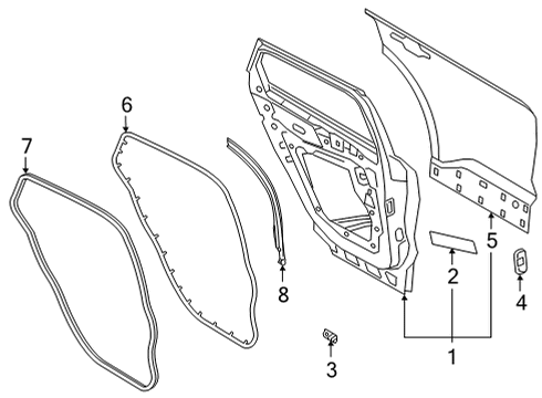 2023 Ford Bronco Sport Door & Components Diagram