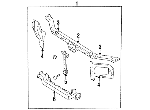 1998 Mercury Villager Bracket Radiator Upper Diagram for F3XY8A193A