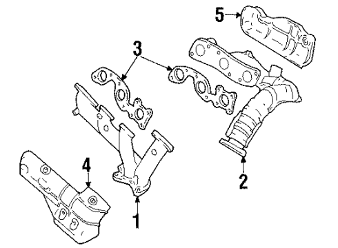 2002 Mercury Villager Exhaust Manifold Assembly Diagram for XF5Z-9431-BA