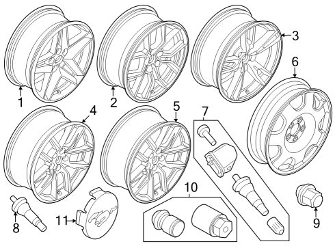 2024 Ford Mustang Wheels & Trim Diagram 4 - Thumbnail