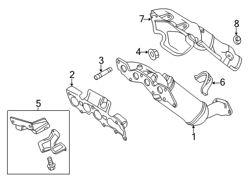 2012 Ford Fusion Bracket - Exhaust Pipe Mounting Diagram for 9E5Z-5K222-A