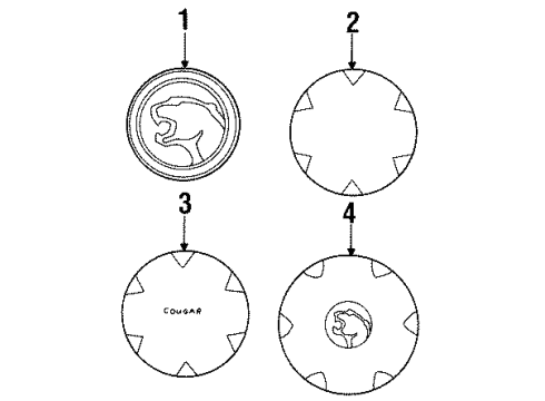 1999 Mercury Cougar Cap Wheel Hub Diagram for F8RZ1130EA