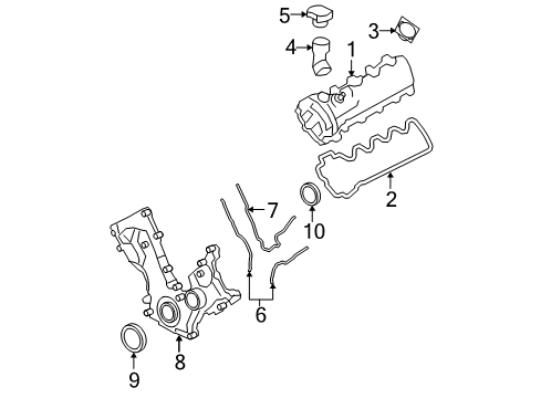 2010 Ford F-150 Valve & Timing Covers Diagram