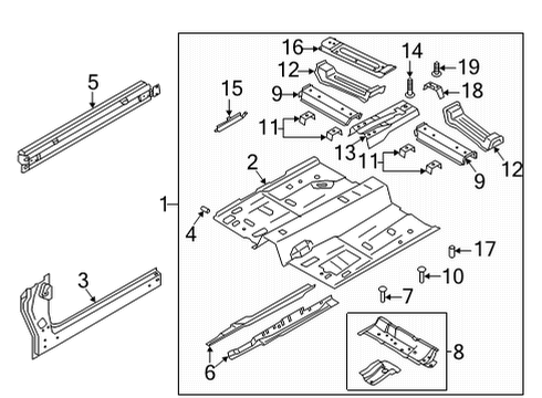 2022 Lincoln Corsair MEMBER ASY - FLOOR CROSS - REA Diagram for LX6Z-7810624-A