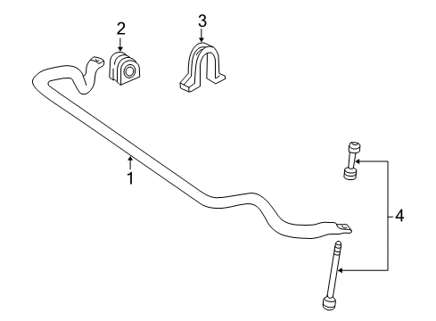 1997 Ford Expedition Stabilizer Bar & Components - Front Diagram 1 - Thumbnail