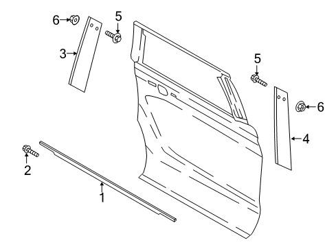 2024 Ford Expedition Exterior Trim - Rear Door Diagram