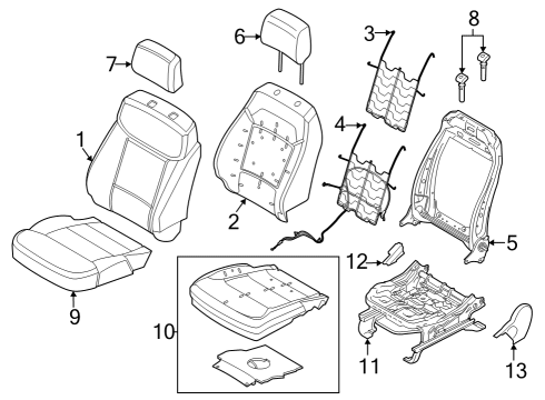 2023 Ford F-150 Lightning Passenger Seat Components Diagram 2 - Thumbnail