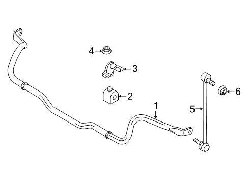 2014 Ford Escape Stabilizer Bar & Components - Front Diagram