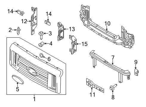 2012 Ford E-250 Grille & Components Diagram