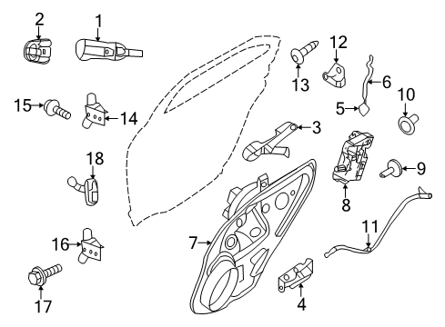 2010 Mercury Milan Rear Door - Lock & Hardware Diagram