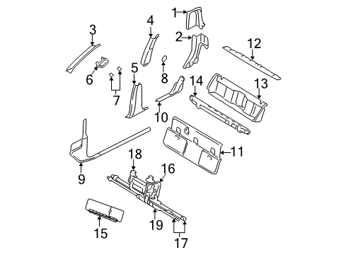 2004 Ford Explorer Sport Trac Interior Trim - Cab Diagram