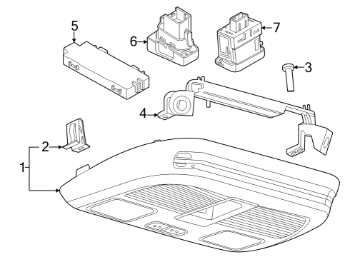 2024 Ford Mustang Overhead Console Diagram 1 - Thumbnail