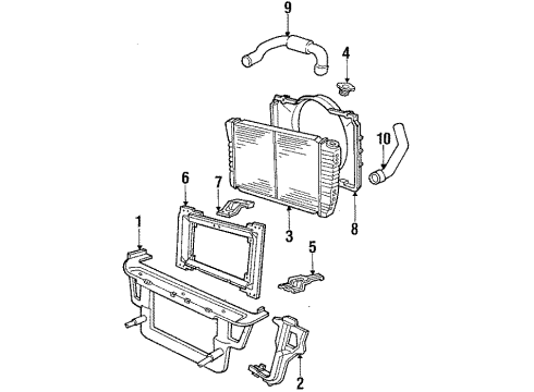 1985 Mercury Capri Radiator & Components Diagram