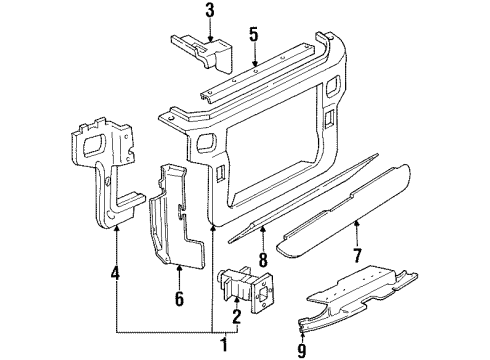 1996 Ford Mustang Radiator Support Diagram