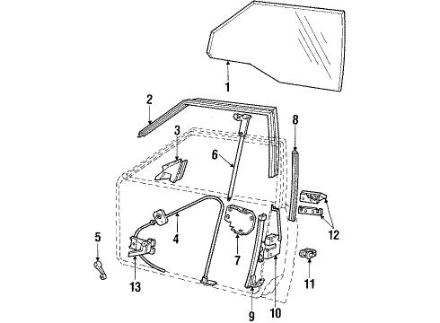 1984 Ford EXP Front Door Diagram