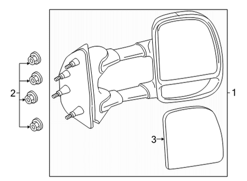 2018 Ford E-350 Super Duty Mirrors, Body Diagram