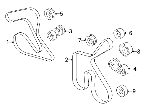 2014 Ford Mustang Belts & Pulleys Diagram