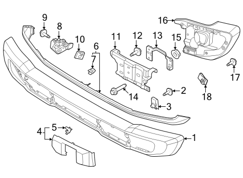 2022 Ford Bronco Bumper & Components - Front Diagram