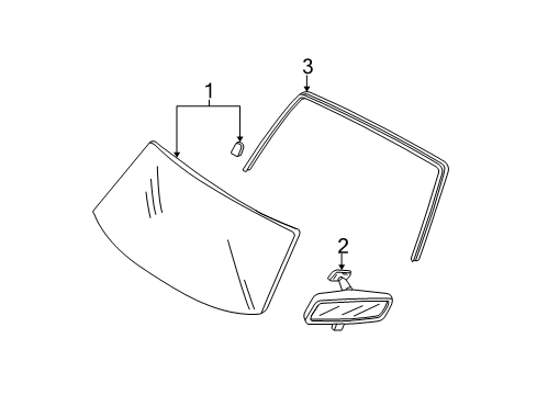 2004 Ford Escape Windshield Glass, Reveal Moldings Diagram