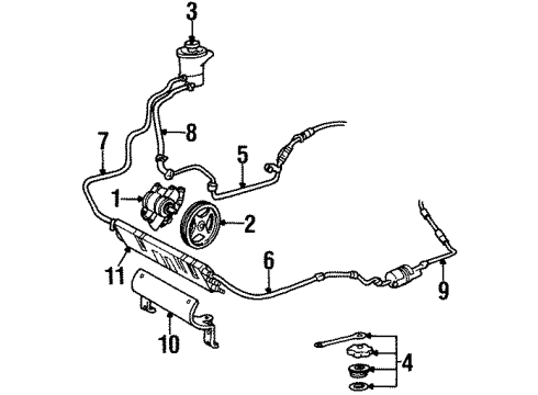 1999 Lincoln Continental Reservoir Assembly Diagram for F8OZ-3E764-AA