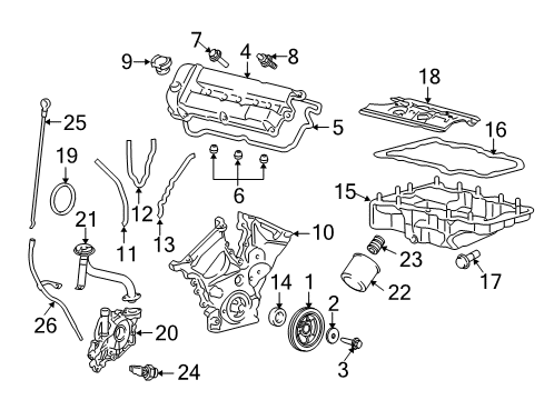 2008 Mercury Mariner Engine Parts & Mounts, Timing, Lubrication System Diagram 3 - Thumbnail