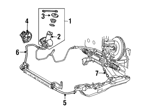 1998 Mercury Sable Hose Assembly Diagram for F6DZ-3A713-A