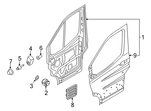 2015 Ford Transit-350 Front Door, Body Diagram