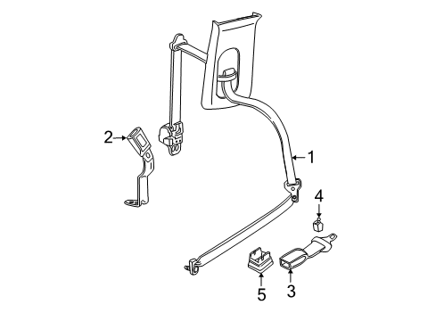 2009 Mercury Mountaineer Rear Seat Belts Diagram 2 - Thumbnail