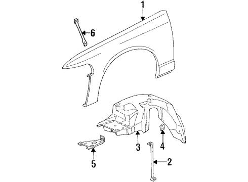 1996 Mercury Grand Marquis Fender & Components Diagram