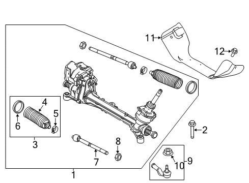 2016 Ford C-Max Steering Column & Wheel, Steering Gear & Linkage Diagram 3 - Thumbnail