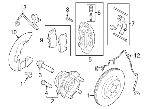 2024 Ford Mustang CALIPER ASY - BRAKE - LESS PAD Diagram for PR3Z-2B121-B