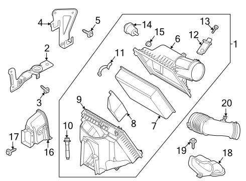 2023 Ford F-250 Super Duty TRAY - ENGINE AIR CLEANER Diagram for LC3Z-9A612-C