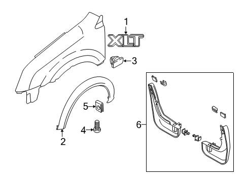 2011 Ford Transit Connect Exterior Trim - Fender Diagram