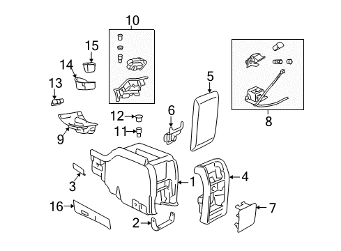 2005 Lincoln Aviator Panel Assembly - Console Diagram for 5C5Z-78045A36-AAB