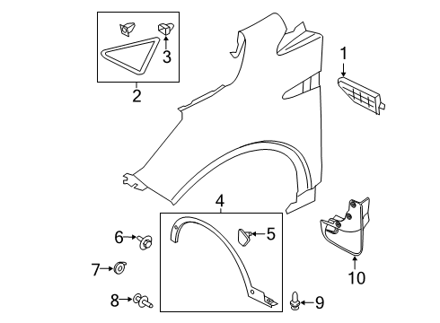 2015 Ford Escape Moulding Diagram for CJ5Z-16268-BA