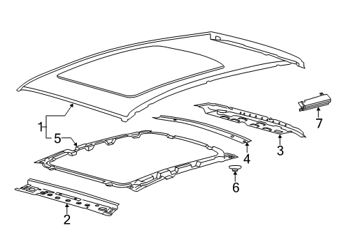 2015 Ford Escape Rail Assembly - Roof - Side Diagram for CJ5Z-78513A83-A